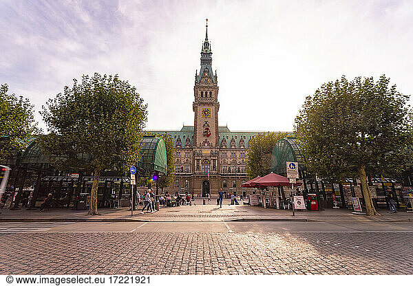 City hall with townhall square,  Hamburg,  Germany