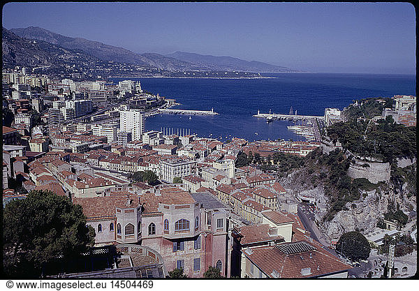 Cityscape and Harbor  Monaco  1961