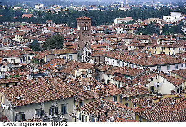 Cityscape  Lucca  Tuscany  Italy