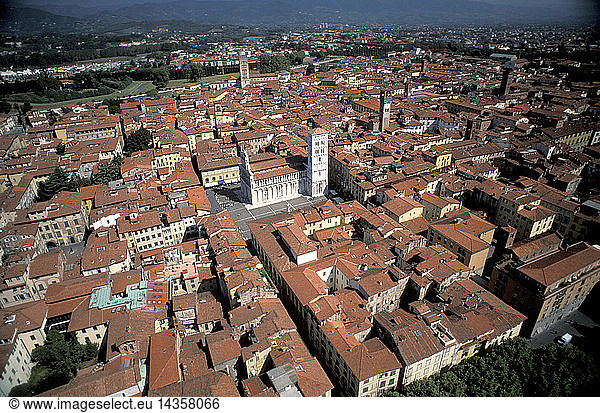Cityscape  Lucca  Tuscany  Italy