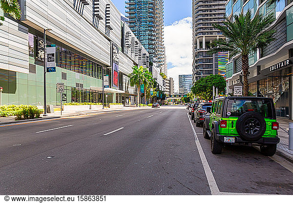 Cityscape Skyline of Buildings in the Brickell Financial District  FL