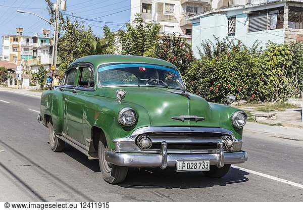 Classic American car used as a taxi in Nueva Gerona on Isla de la Juventud  Cuba.