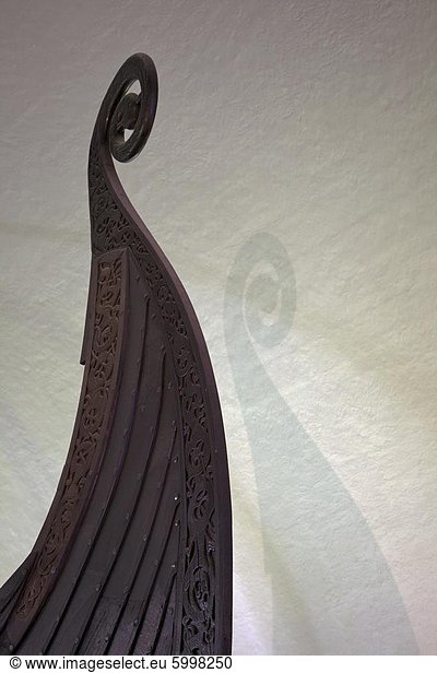 Classic curled prow of the Oseberg ship Classic curled prow of the ...