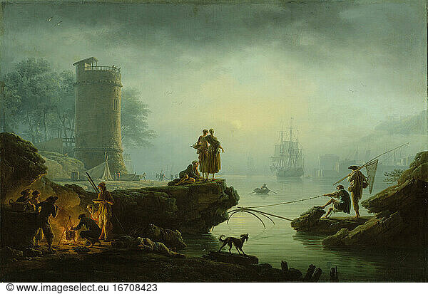 Claude Joseph Vernet  1714–1789. Morning   1760. Oil on canvas  65.7 × 96.8 cm.
Inv. No. 1933.1101 
Chicago  Art Institute.