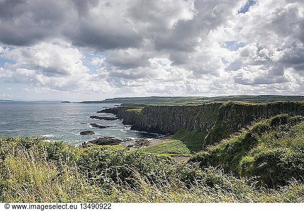 Cliffs on Causeway Coast  Grafschaft Antrim  Nordirland  Vereinigtes Königreich  Europa