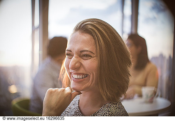 Close up laughing businesswoman