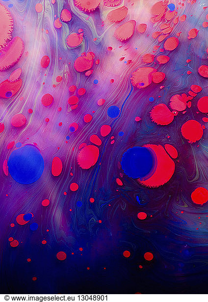 Close-up of abstract marbling painting