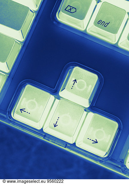 Close-Up of Arrow Keys on Computer Keyboard