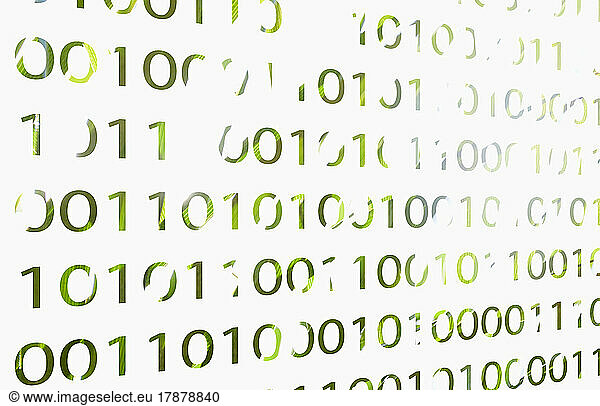 Close-up of binary code on computer monitor