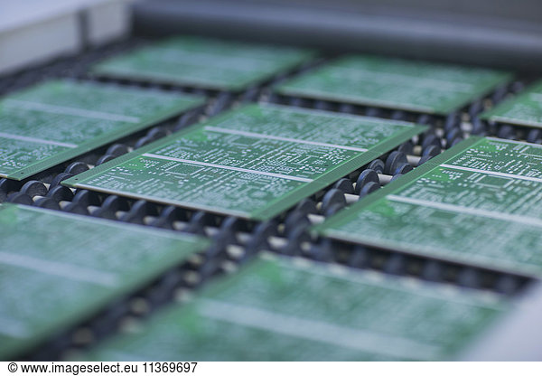 Close-up of circuit board in industry  Hanover  Lower Saxony  Germany