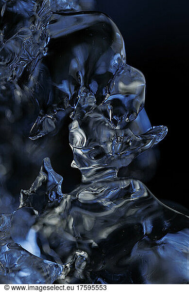 Close up of clear melting ice
