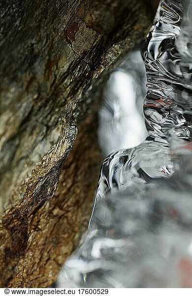 Close up of clear melting ice