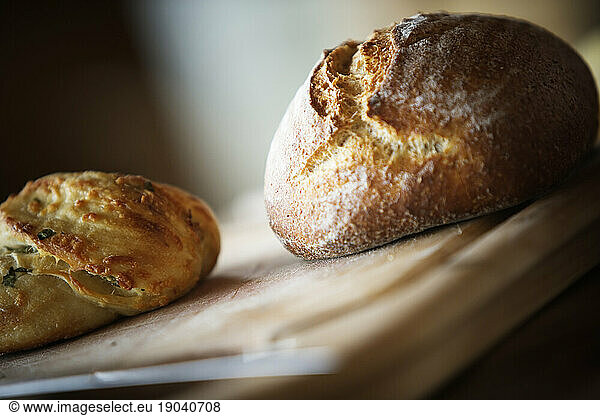 Close up of fresh bread.