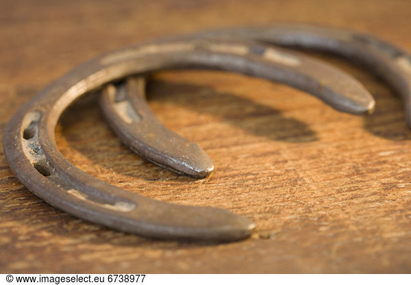 Close up of horseshoes