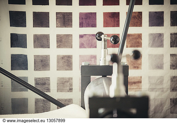 Close-up of machine at textile industry