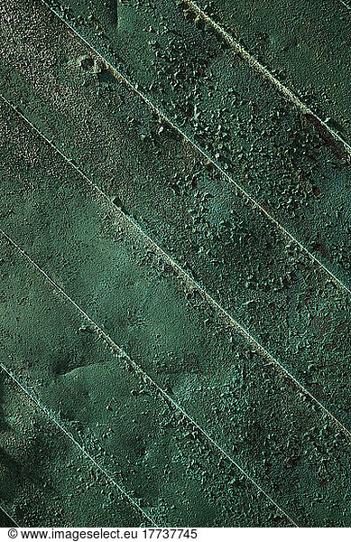 Close-up of old green weathered door