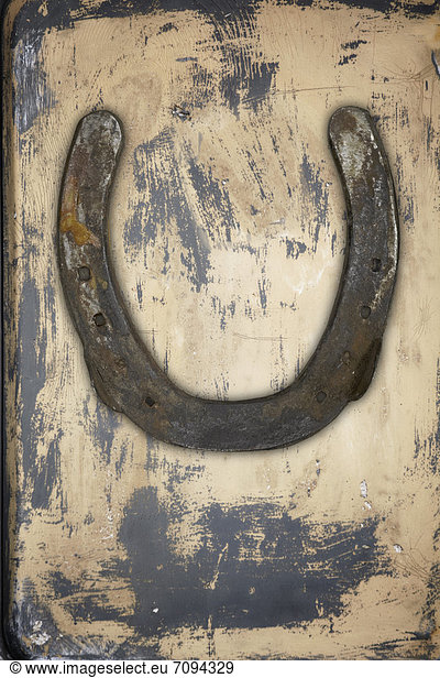 Close up of old horseshoe