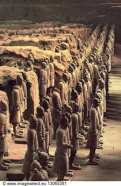 Close-up of Terracotta soldiers statues