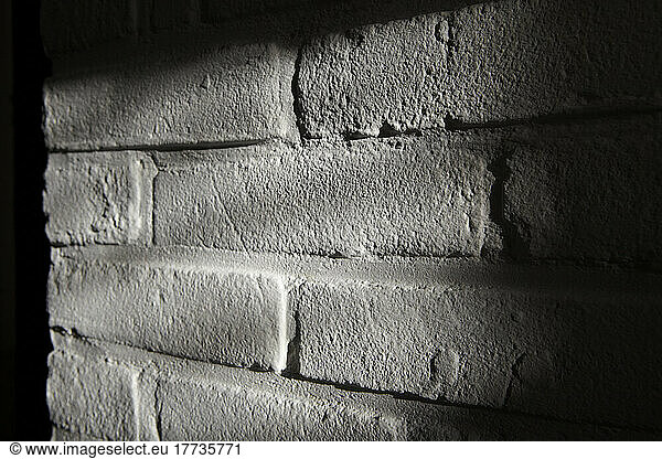 Close-up of white painted brick wall