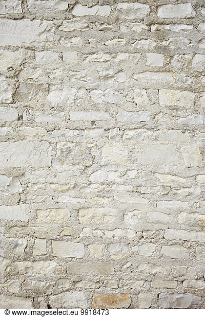 Close-up of White Wall made of Natural Stones  Orleans  Loiret  France