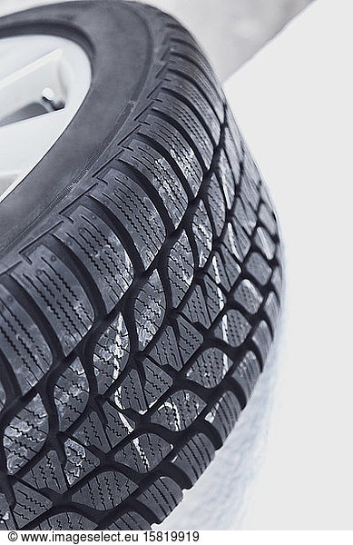 Close-up of winter tire