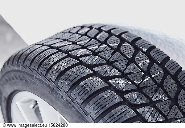 Close-up of winter tire