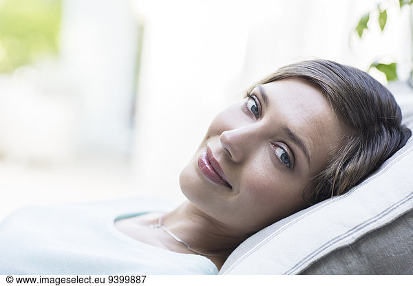 Close up of woman's smiling face