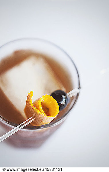 Close Up Shot of an Old Fashioned Cocktail