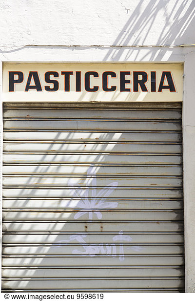 Closed shutters  Pasticceria  Borgomanero  Novara  Italy