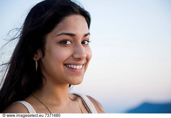 Closeup of woman smiling