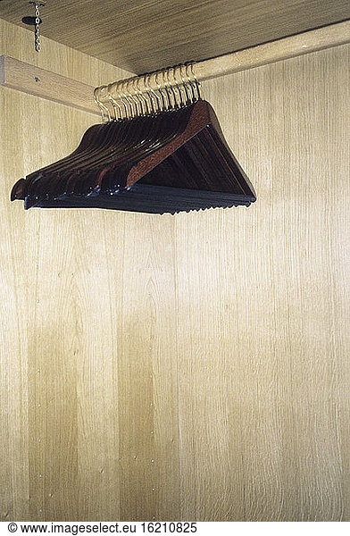Clothes rail with coat hangers