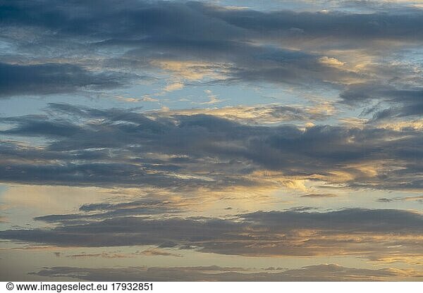 Cloud formation in front of sunset  Germany  Europe