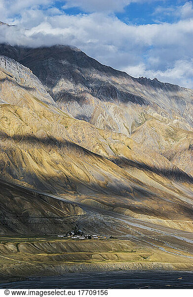 Clouds Cast Shadows On The Himalayan Mountains; Spiti Valley  India