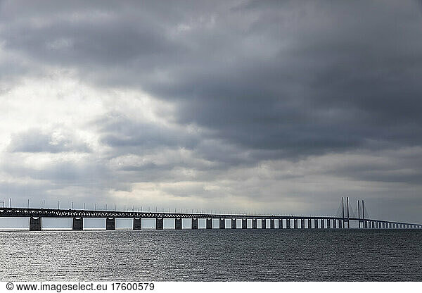 Cloudy sky over Oresund Bridge
