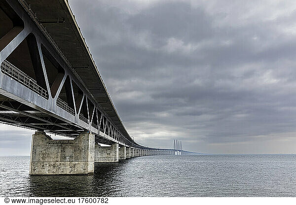 Cloudy sky overÂ Oresund Bridge