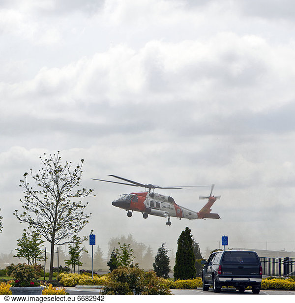 Coast Guard Helicopter Taking Off