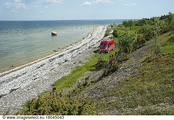 Coast  Suuriku Cliff  Saaremaa Island  Estonia  Baltic States  Europe  Coastal Cliff  Motorhome  Europe