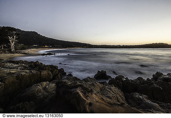 Coastline at sunrise  Monterey Bay area  California  USA