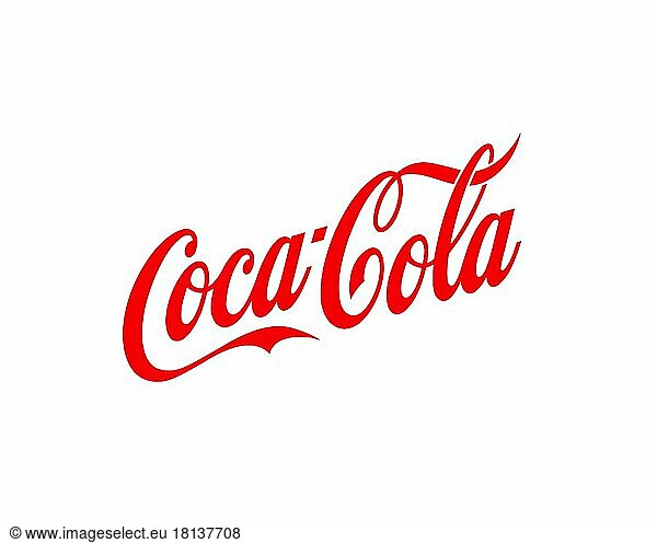 Coca Cola  gedrehtes Logo  Weißer Hintergrund