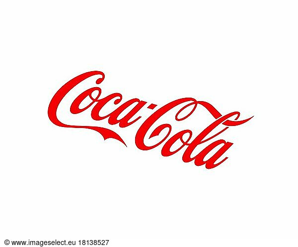 Coca Cola  gedrehtes Logo  Weißer Hintergrund B