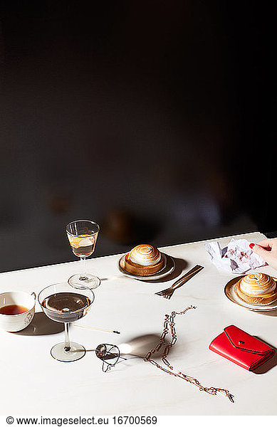 Cocktails  tea  deserts and fashion accessories