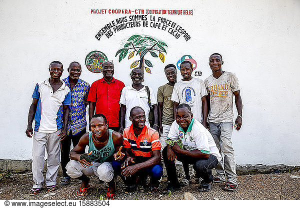 Cocoa planters' cooperative members in a village near Agboville  Ivory Coast.