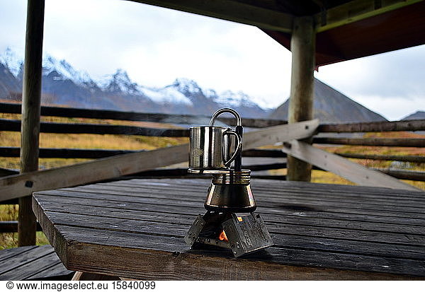 Coffee time on the picnic area on Lofoten