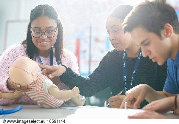 College students in Childcare class