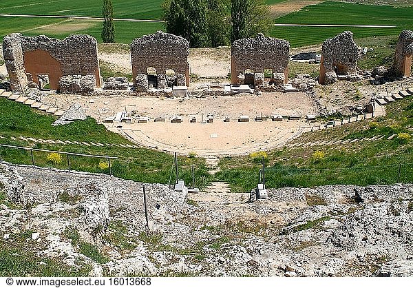 Colonia Clunia Sulpicia  antike römische Stadt. Römisches Theater. Pe?alba de Castro  Provinz Burgos  Kastilien und Leon  Spanien.