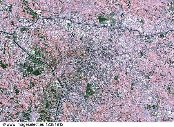 Color satellite image of Sao Paulo  Brazil. Image collected on August 30  2017 by Sentinel-2 satellites.