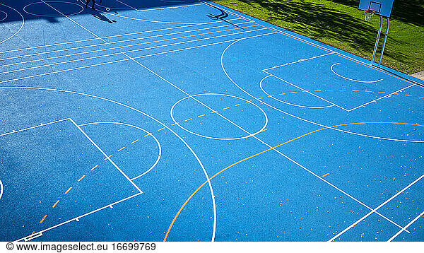 Colored Sports Court A detail of a colored sports court  with lots of