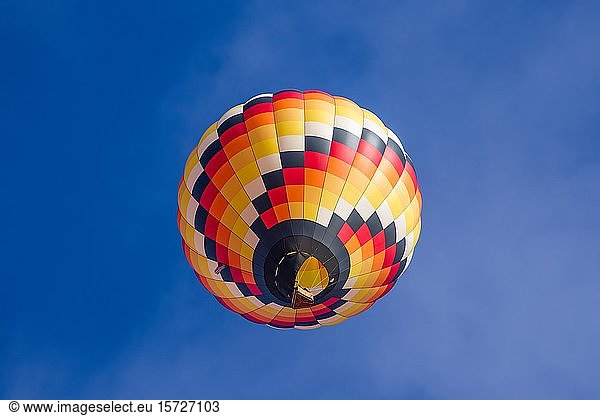 Colorful checker-patterned hot air balloon  Balloon Festival  Monument Valley Navajo Tribal Park  Arizona  USA  North America