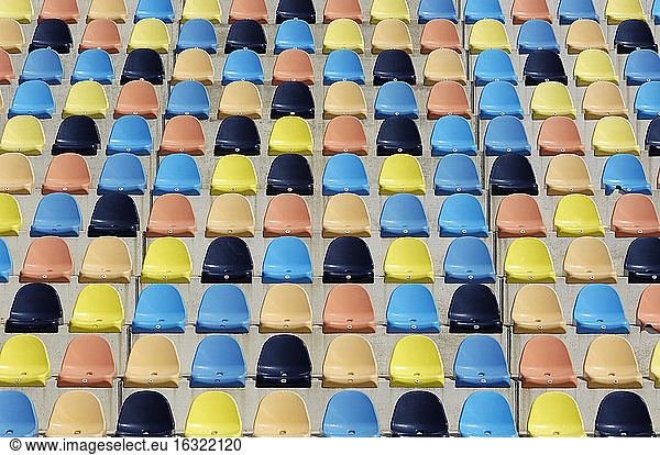 Colorful empty seats  grandstand