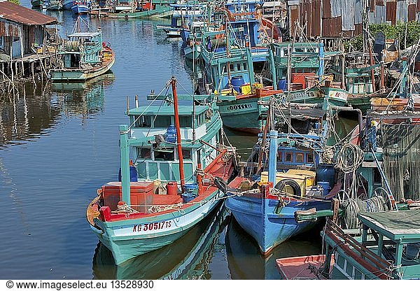 Colorful fishing boats  Phu Quoc Island  Vietnam  Asia